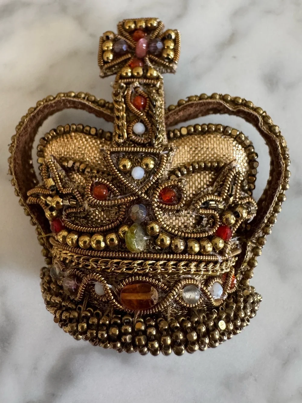 Deepa Gurnani Jeweled Crown Brooch NWOT